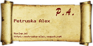 Petruska Alex névjegykártya